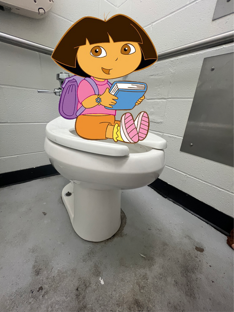 She is pooping while sitting on the toilet by Jmccackyn on DeviantArt
