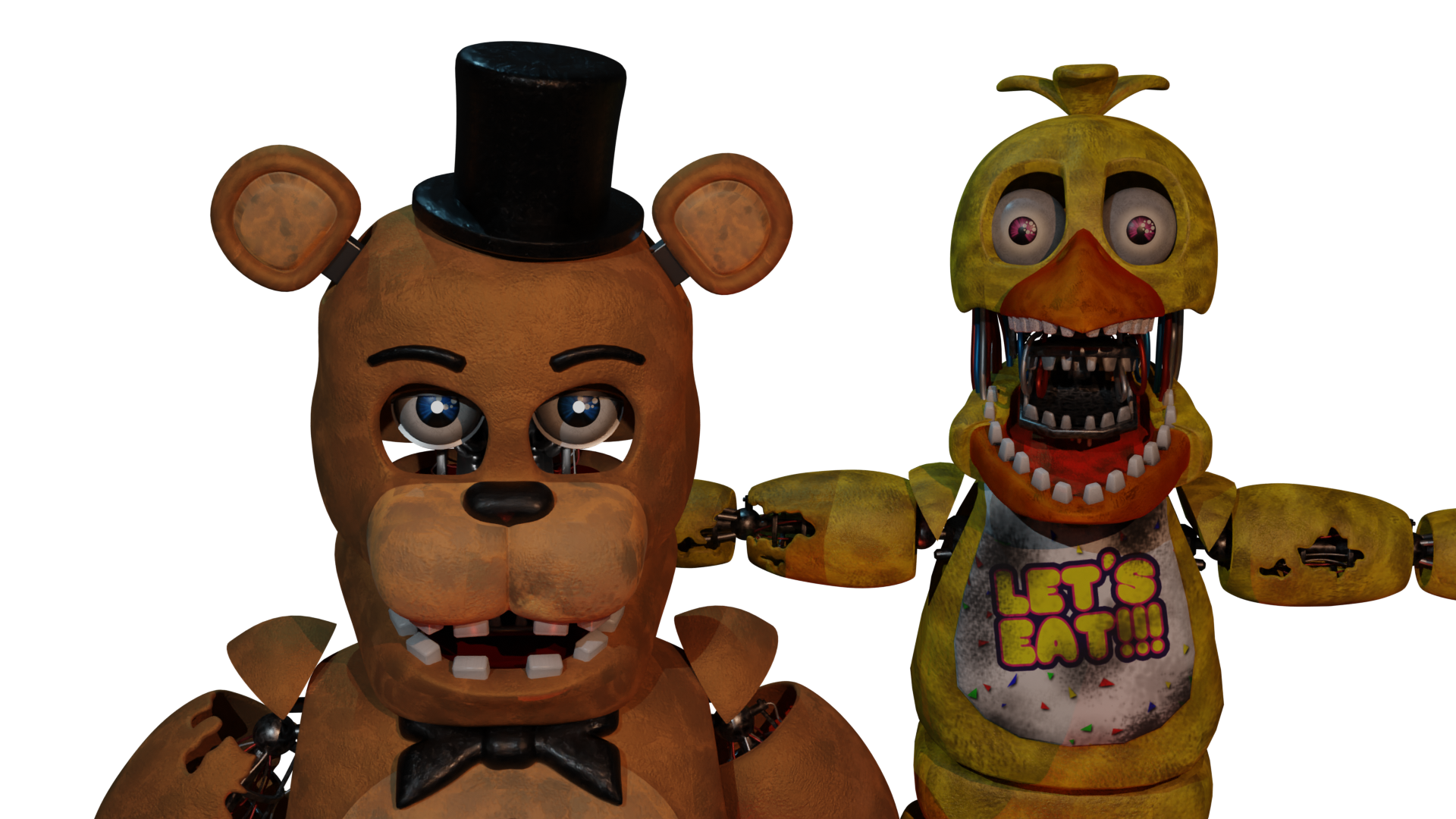 Blender/FNAF] Withered Freddy jumpscare frame by RazvanAndrei123 on  DeviantArt