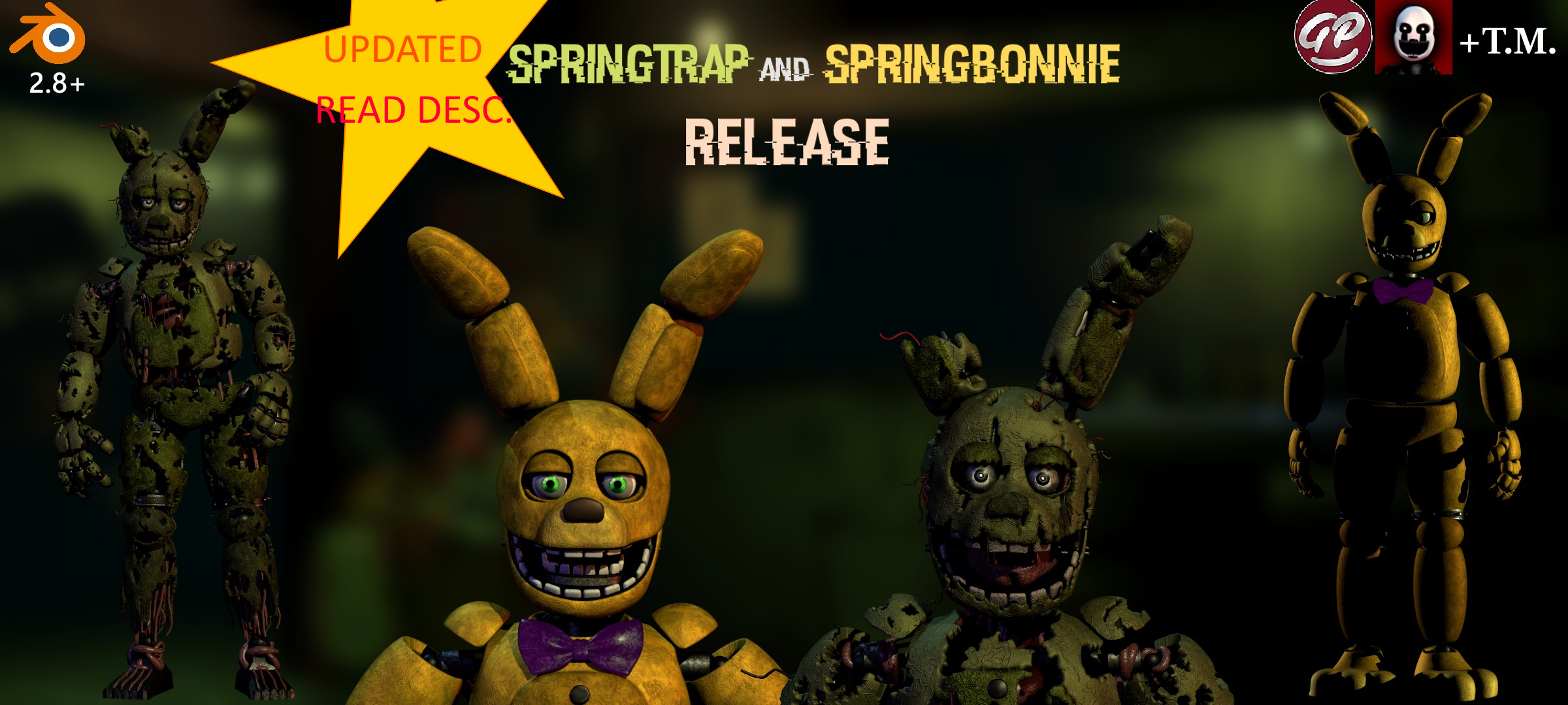 Classic Spring Bonnie and Animatronic Glitchtrap by GoldenRichard93 on  DeviantArt