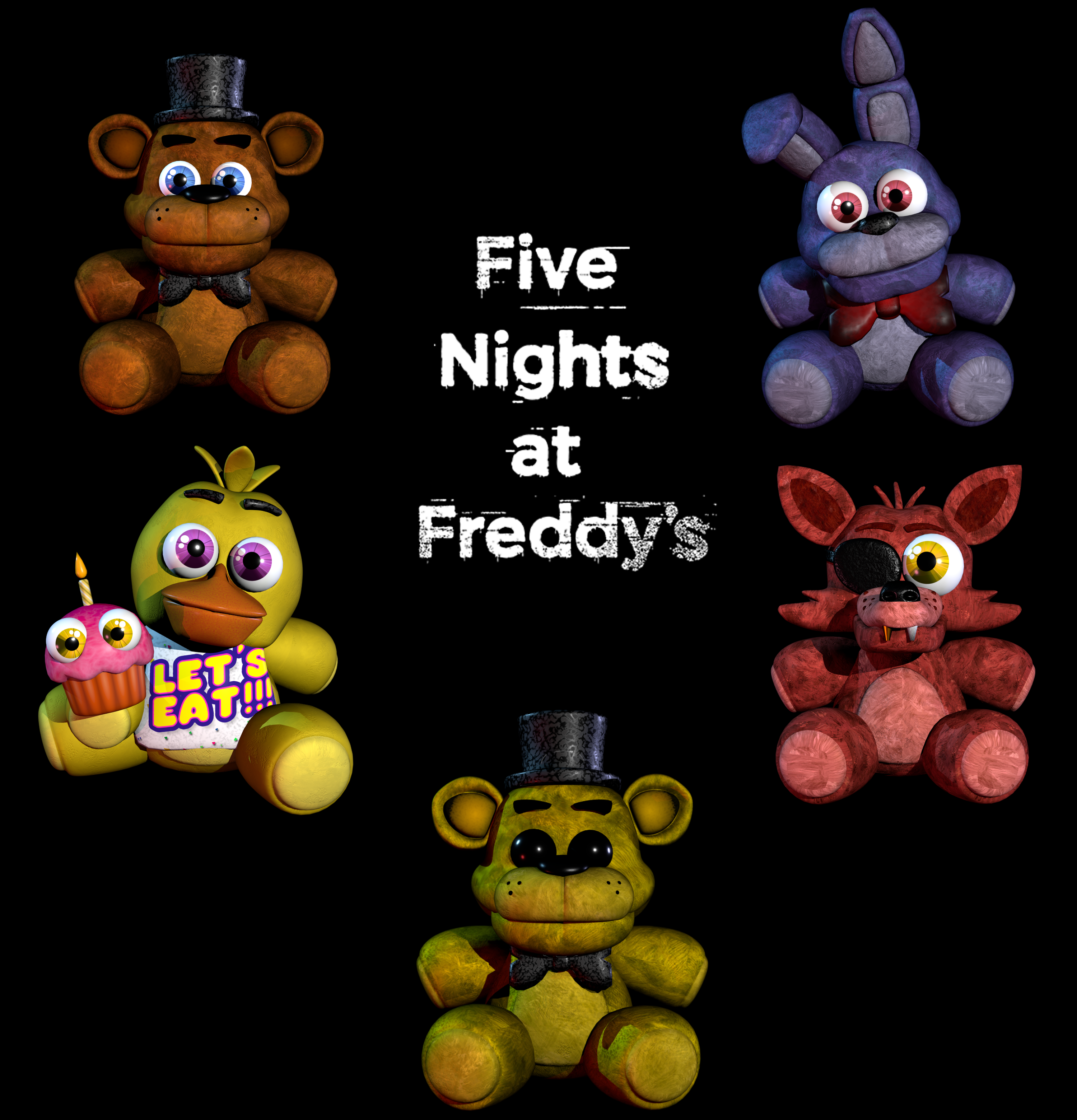 Blender file download for my fnaf 1 plushies. Enjoy. : r/fivenightsatfreddys