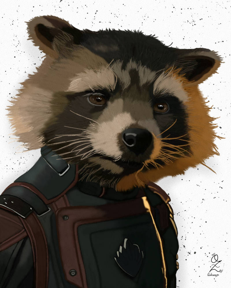 Rocket Raccoon Portrait Art by Oz Galeano by OzGaleano on DeviantArt