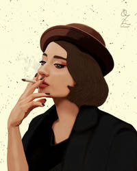 Model Portrait Art by Oz Galeano