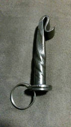 hand forged bottle opener keyring