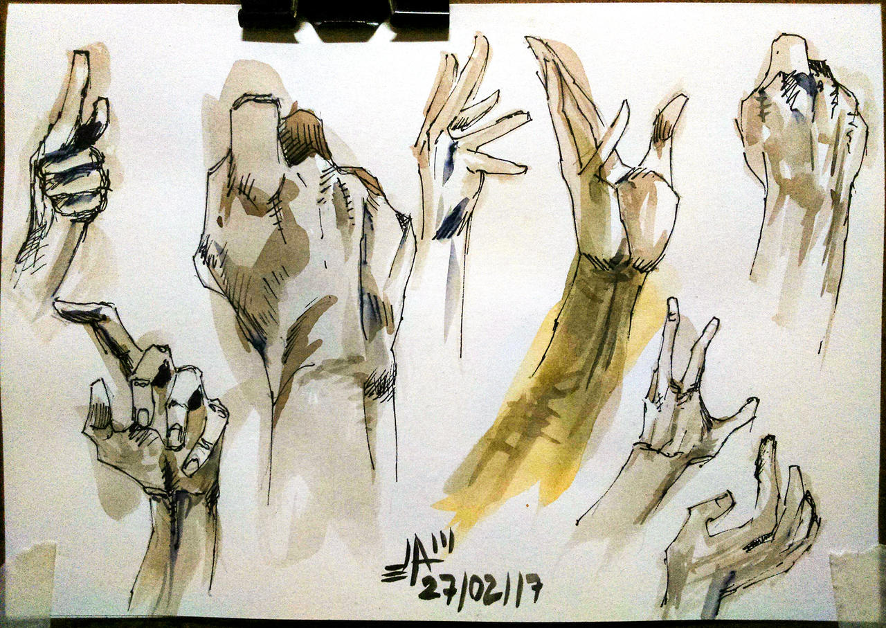 Hands watercolor