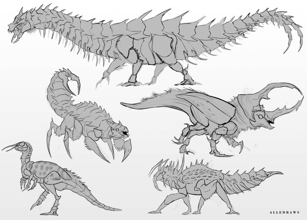 Dino Insects Insect Dinosaurs 1 by alledraws on DeviantArt
