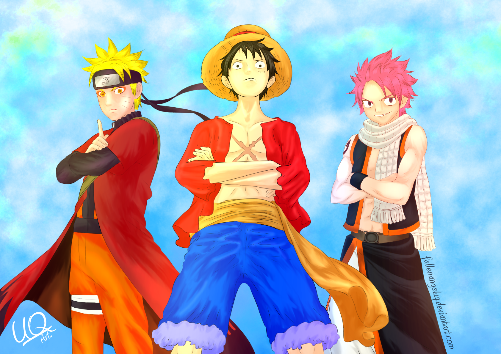 Natsu Goku Naruto Luffy Supreme Wallpaper Naruto And Luffy Images