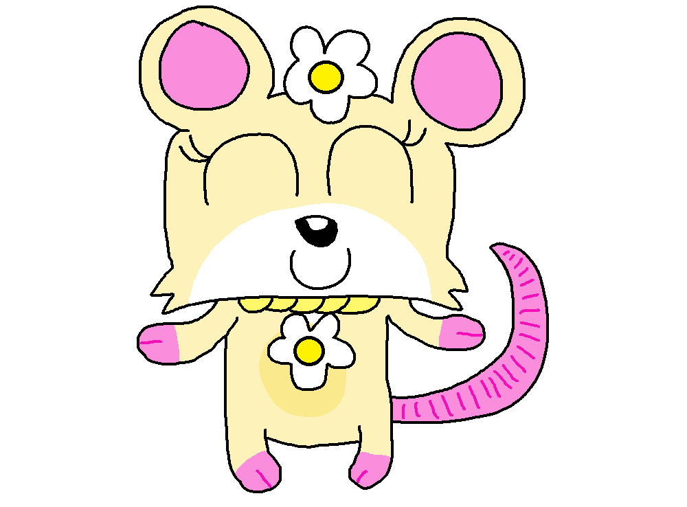 My drawing of Daisy the Opossum's redesign