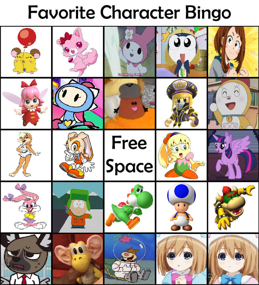My Favorite Character Bingo By Kirbystar2023 On Deviantart My Favorite Character Bingo By Kirbystar2023 On Deviantart