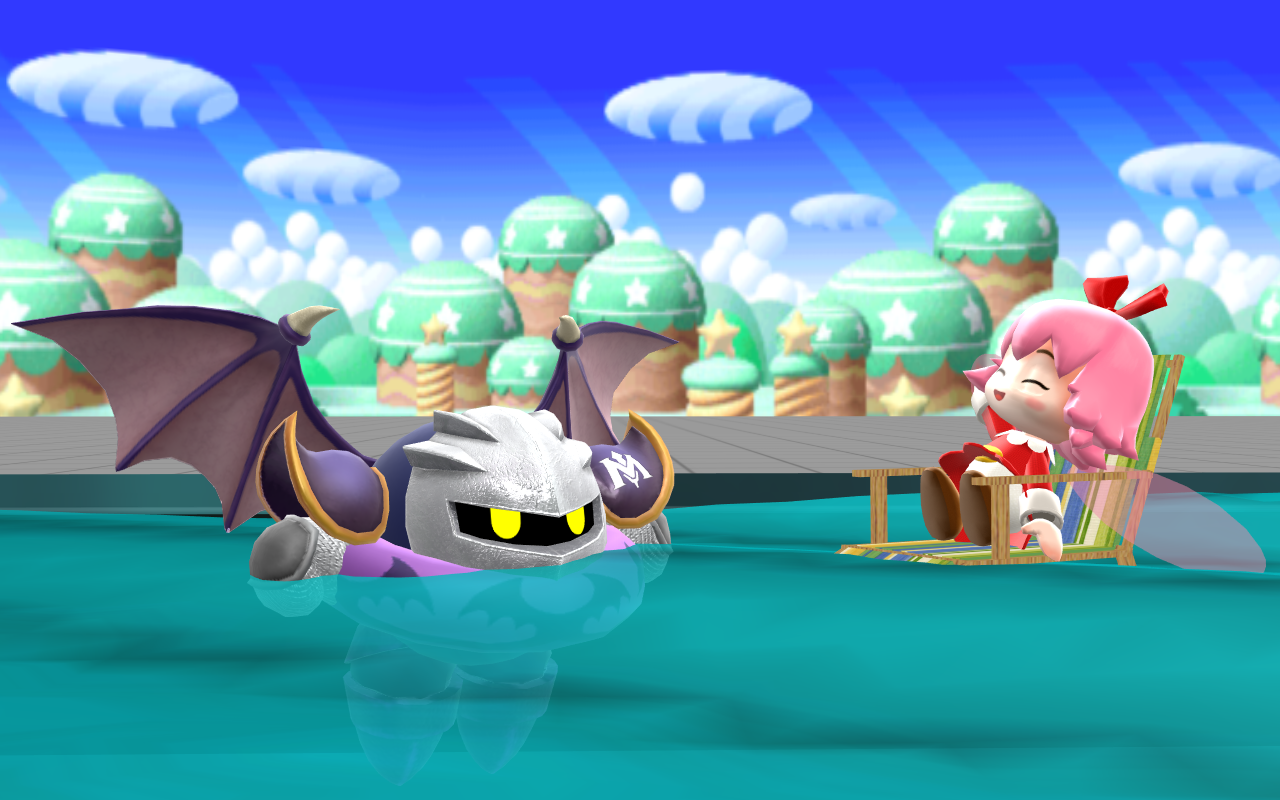 Knight Playing Pool (MMD) Meta Knight and Ribbon at the Swimming Pool by KirbyHamtaroGirl ...