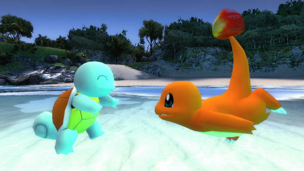 REQUEST - Squirtle Helps Charmander Swim