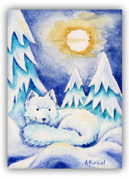 White Fox - ACEO