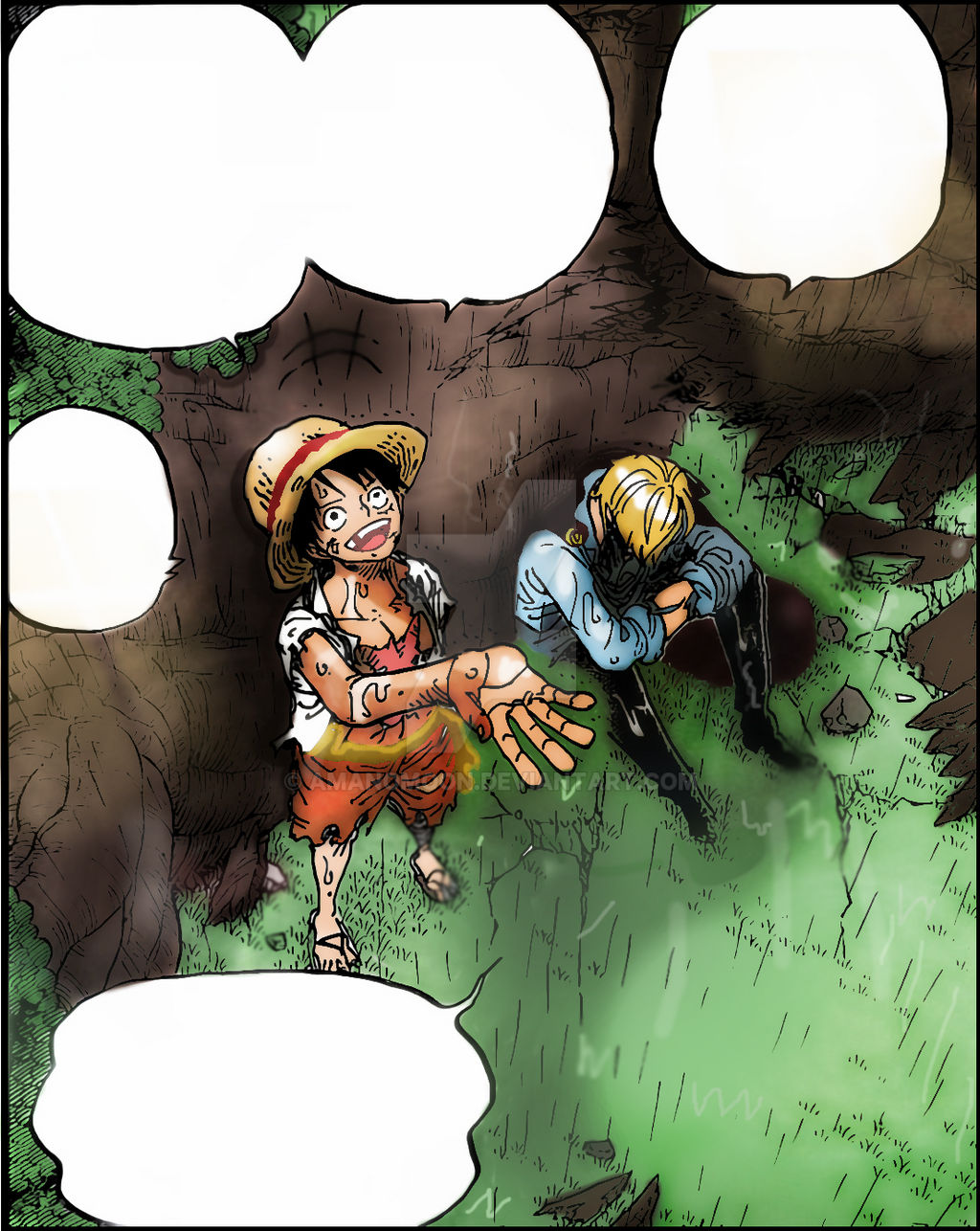 One Piece Chapter 857 Spoilers Luffy Sanji Rain By Amanomoon On Deviantart