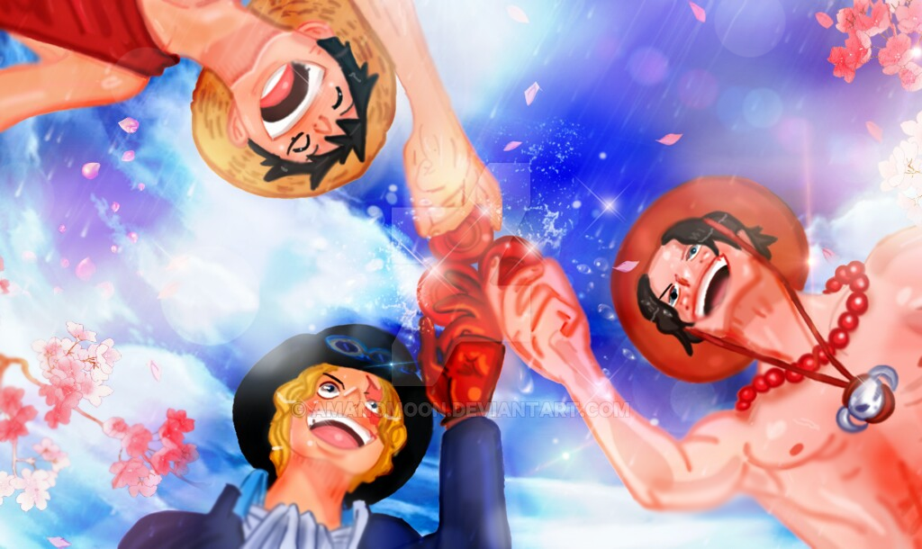 ONE PIECE ACE SABO LUFFY SAKE ALIVE NEW WORLD ODA by Amanomoon on.