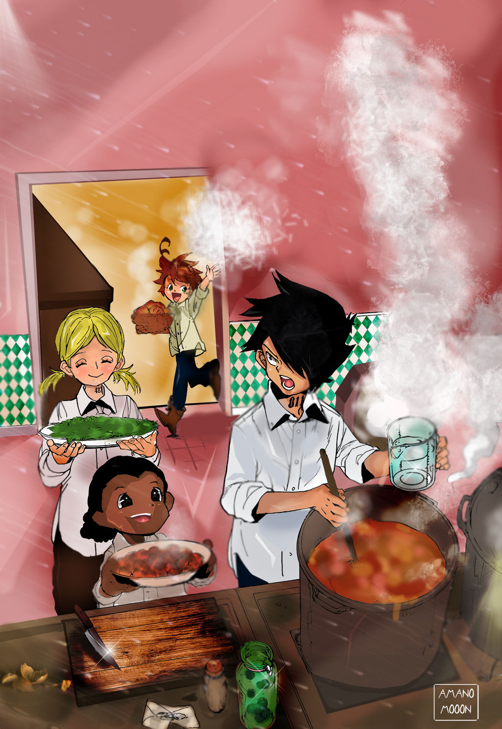 The Promised Neverland Chapter 56 Cover Colors By Amanomoon On Deviantart The Promised Neverland Chapter 56 Cover Colors By Amanomoon On Deviantart