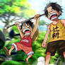 One Piece Brotherhood Luffy and Ace Child Colors