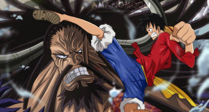 One Piece Luffy vs Kaido Anime Wano Kuni Artwork