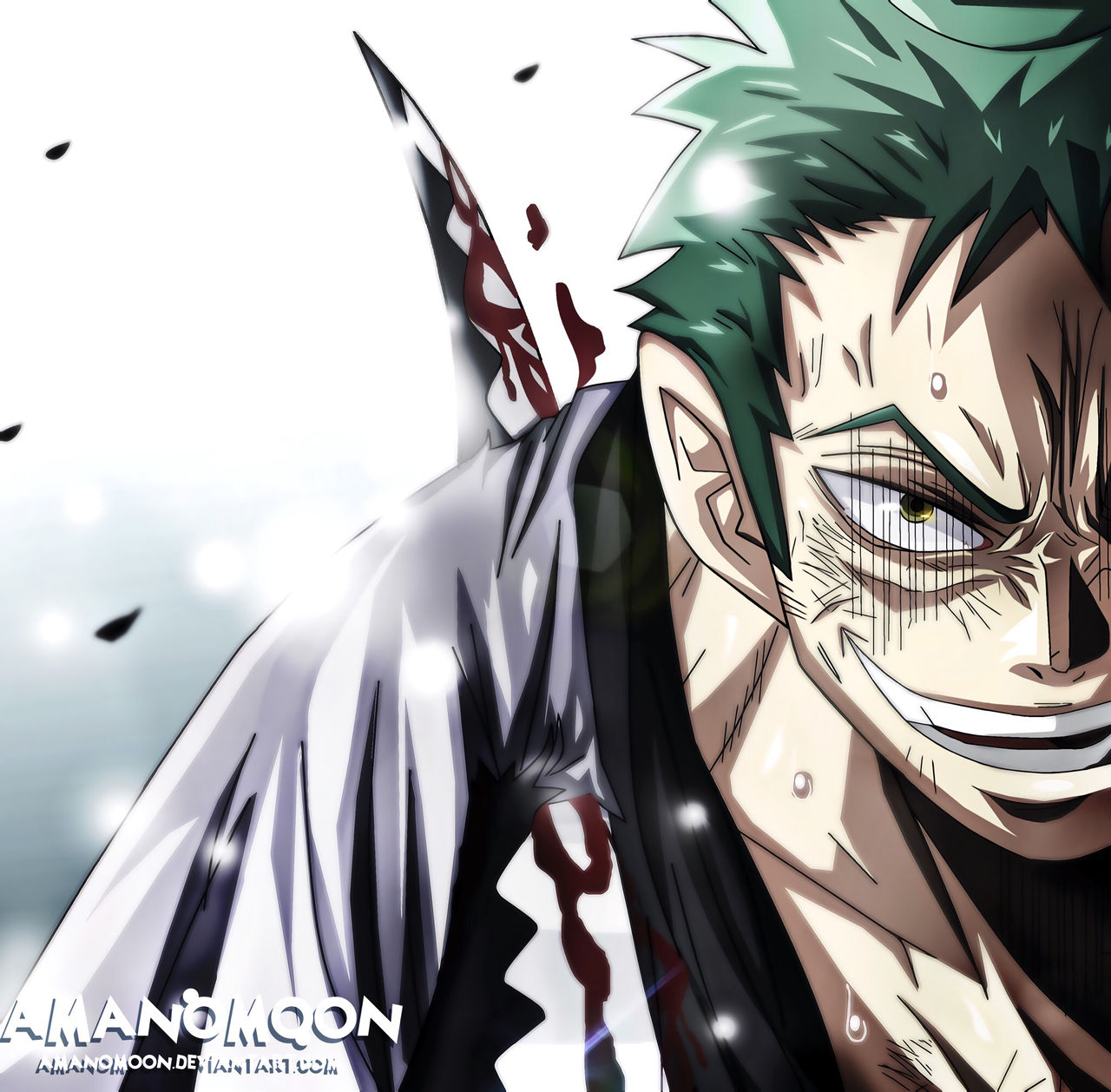 One Piece Chapter 937 Zoro Jiro Kamazou Zoro Haki by Amanomoon on ...