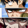 One Piece Boichi Crossover Zoro Mihawk Luffy