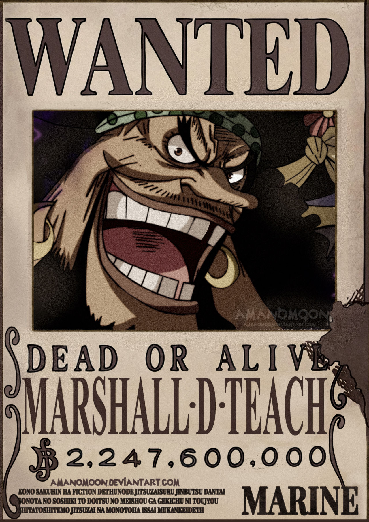 ONE PIECE - Poster - Wanted Barbe Noire