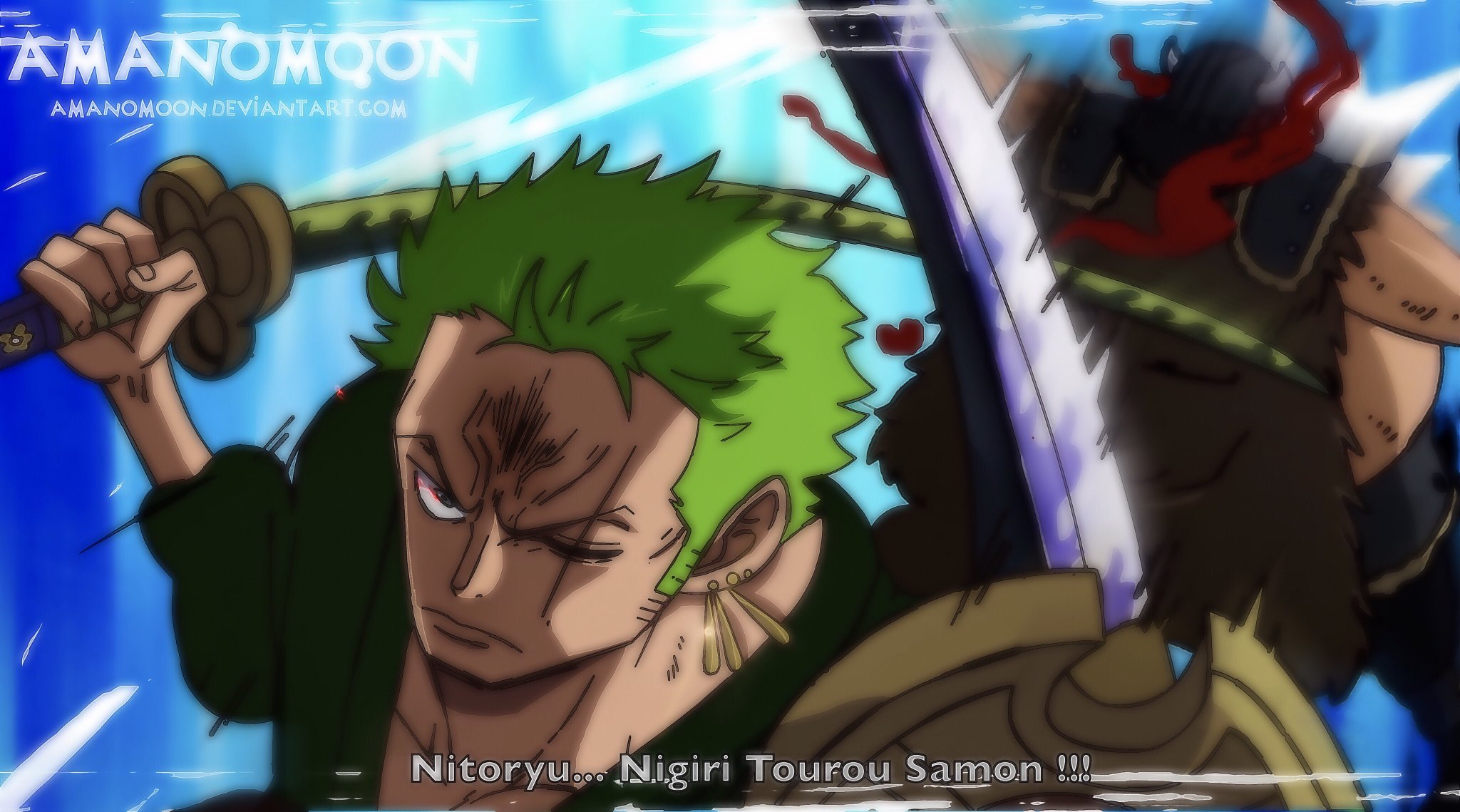 One Piece Chapter 977 Zoro Fight Onigashima By Amanomoon On Deviantart