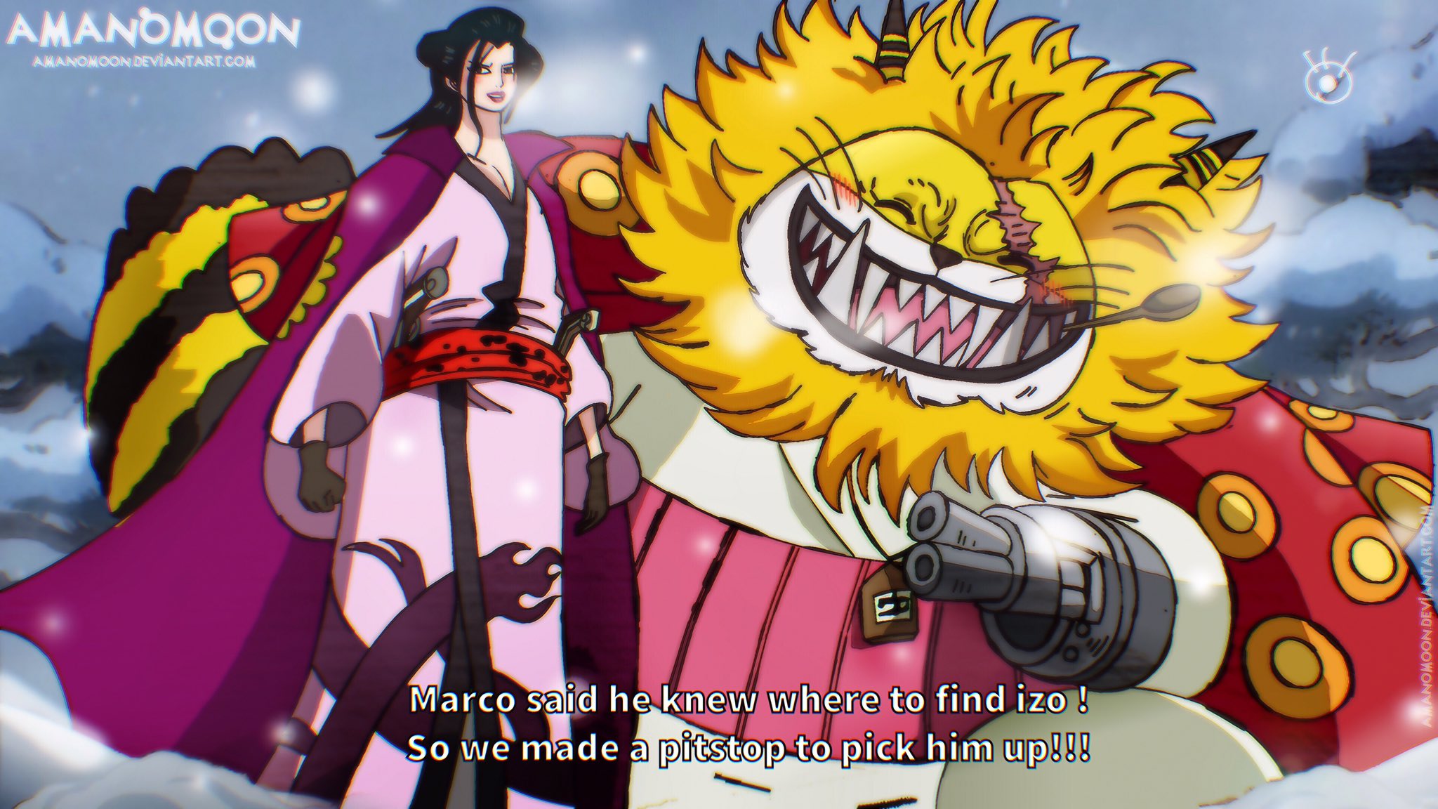 One Piece Chapter 985 Nekomamushi Izo Kikunojo By Amanomoon On Deviantart One Piece Chapter 985 Nekomamushi Izo Kikunojo By Amanomoon On Deviantart
