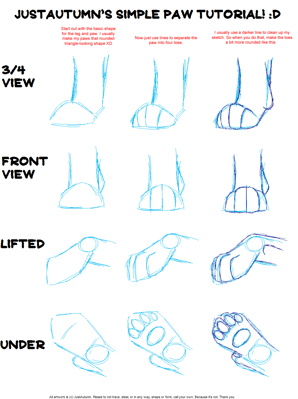 Lion Paw Tutorial by JustAutumn on DeviantArt