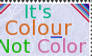 Colour not color stamp .2