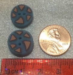Caned Tan Floating Triangles Buttons