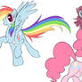 Pinkie, Pinkamena and Dashie Sketches