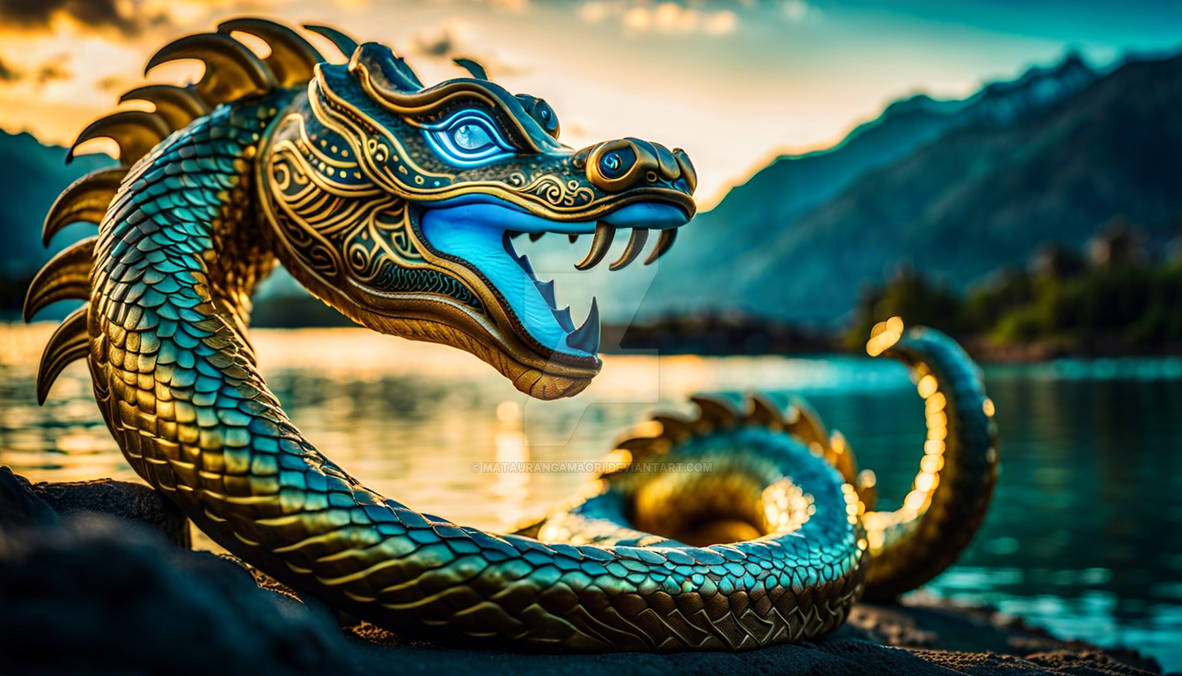 A Golden Fluorescent Taniwha With Polynesian Ethni