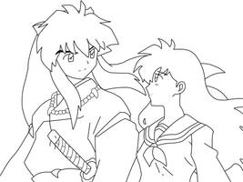 IY and Kagome Lineart