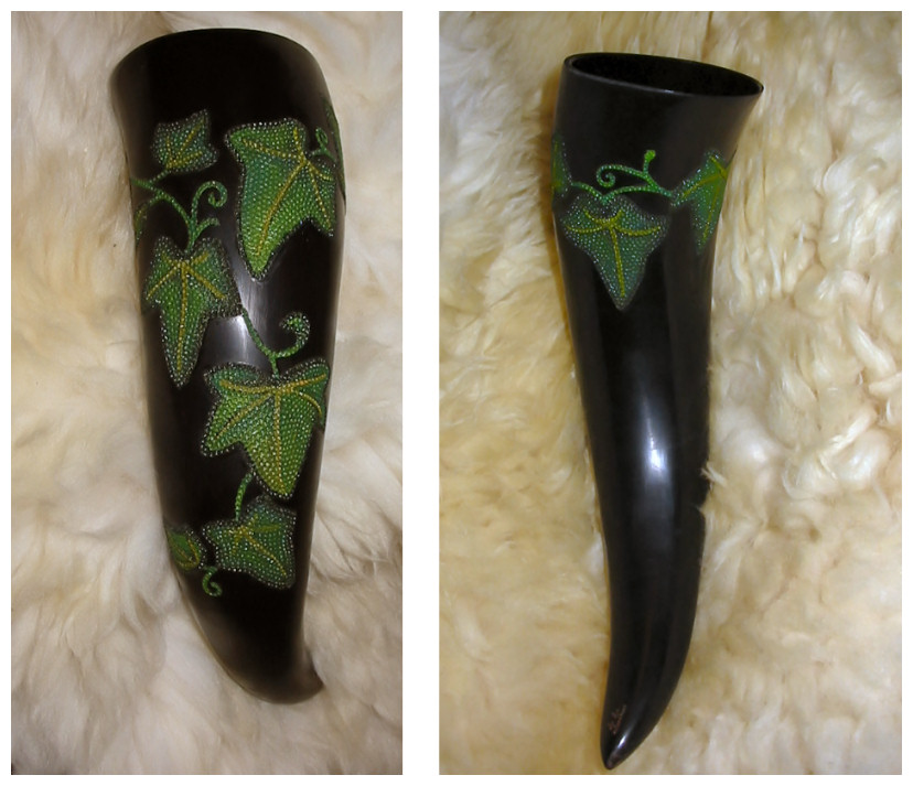 Drinking Horn Black and Ivy