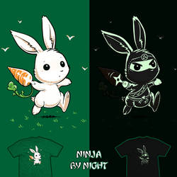 Ninja by Night - glow tee