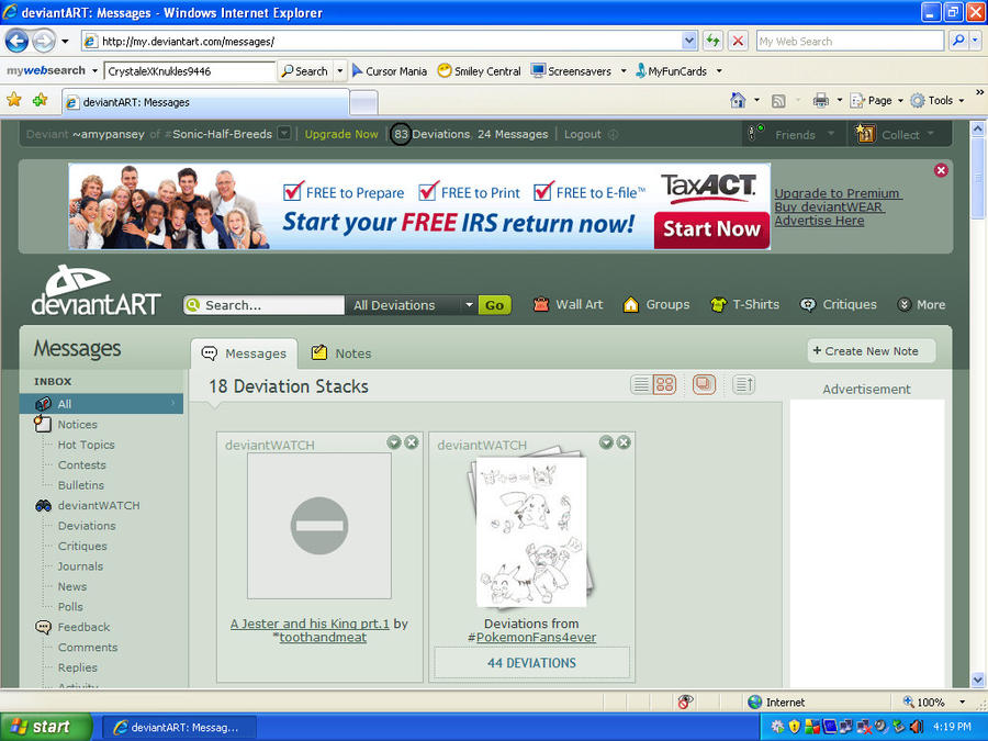 Old DeviantART Layout by AmyKittenFox on DeviantArt