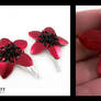 Red and Black Flower Clips