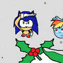 Sonic X rainbow dash christmas mistletoe