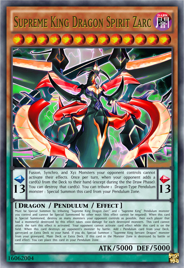 yugioh supreme king dragon zarc deck - Blast of the King! may be 1st or Unlimited Edition Supreme King Dragon Spirit Zarc