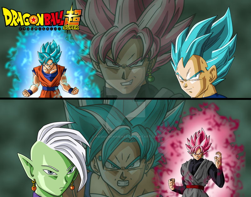  Goku SSB vs Black SSP con Vegeta y Zamasu by AashanAnimeArt on DeviantArt