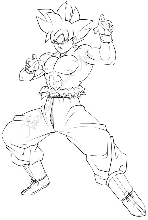 Goku Ultra Instinct Line Art by AashanAnimeArt on DeviantArt