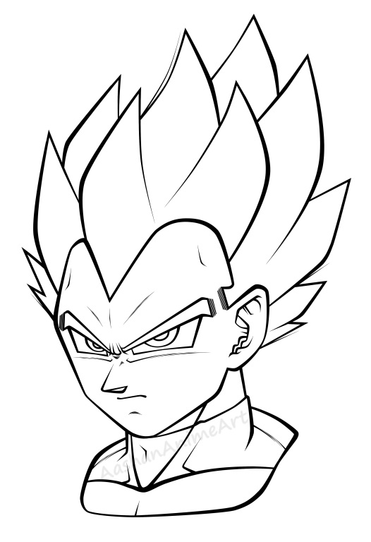 vegeta ssj line art by kingvegito on DeviantArt