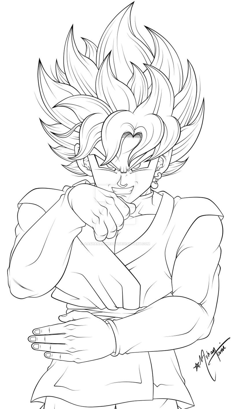 Goku Black Lineart by BrusselTheSaiyan on DeviantArt Dibujos faciles de goku, Dragon ball z, Dibujos de goku black