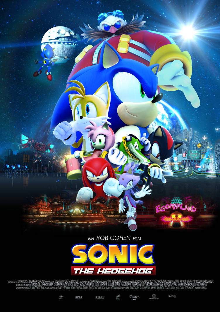 Sonic The Hedgehog movie poster (b) - 11 x 17 inches (2019)