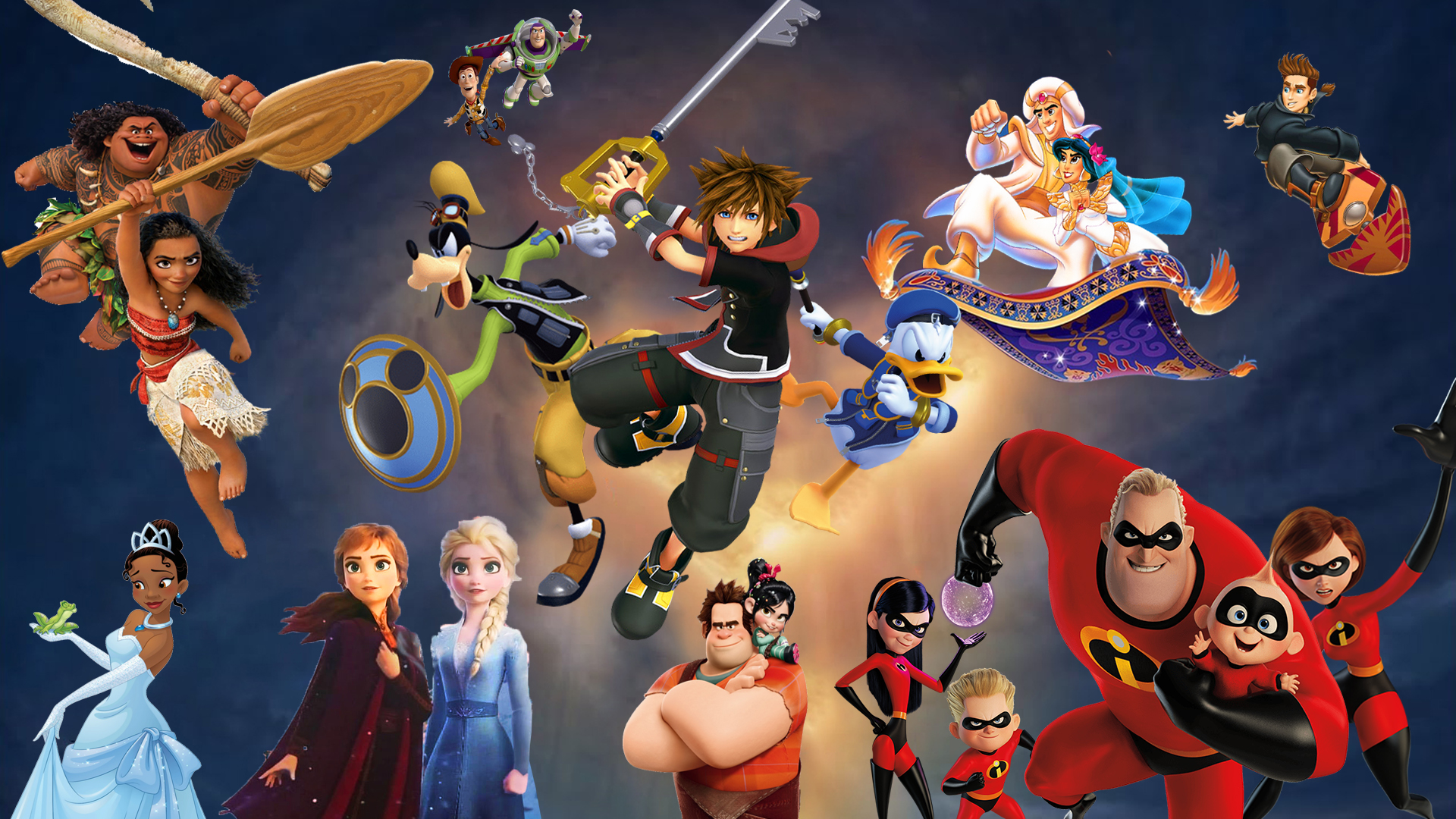 Kingdom hearts 4 cover art with all the characters