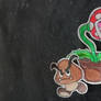 Piranha Plant and Goomba Drawings