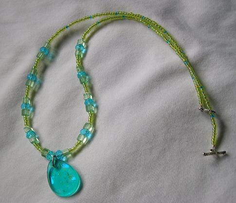 Blue and Lime Green Necklace