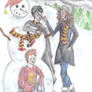 Golden Trio's Snowman Fun