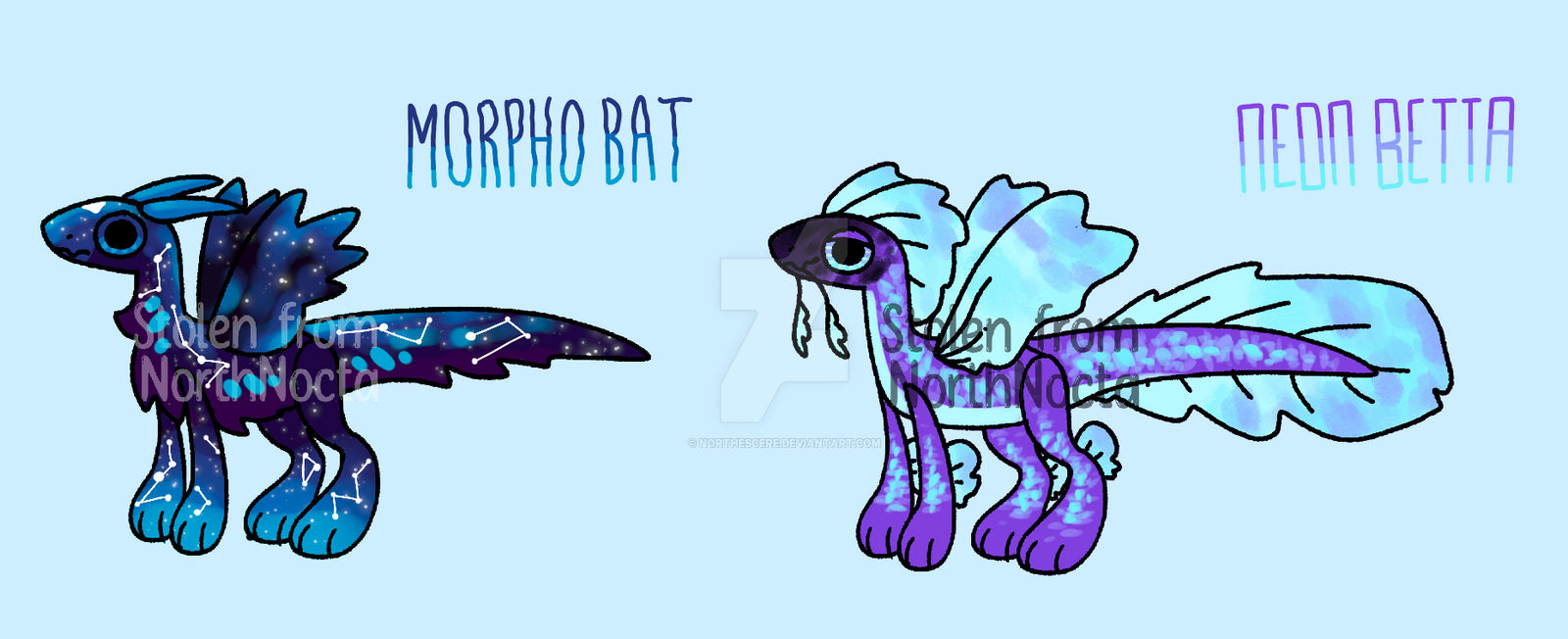 Morpho Bat And Neon Betta AUCTION By Northescere On DeviantArt morpho-bat-and-neon-betta-auction-by-northescere-on-deviantart