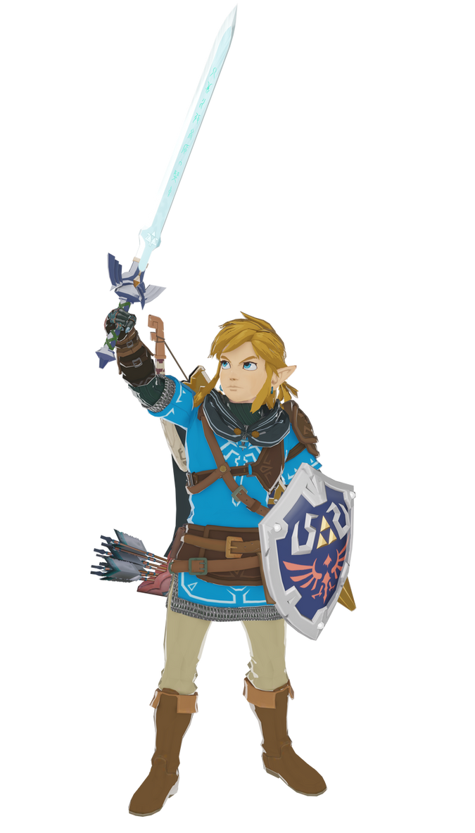 Link holding up Master Sword by kamtheman56 on DeviantArt