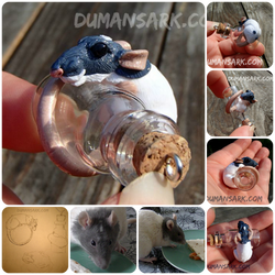 Custom Pet Urn Necklace -- Pickles the Rat