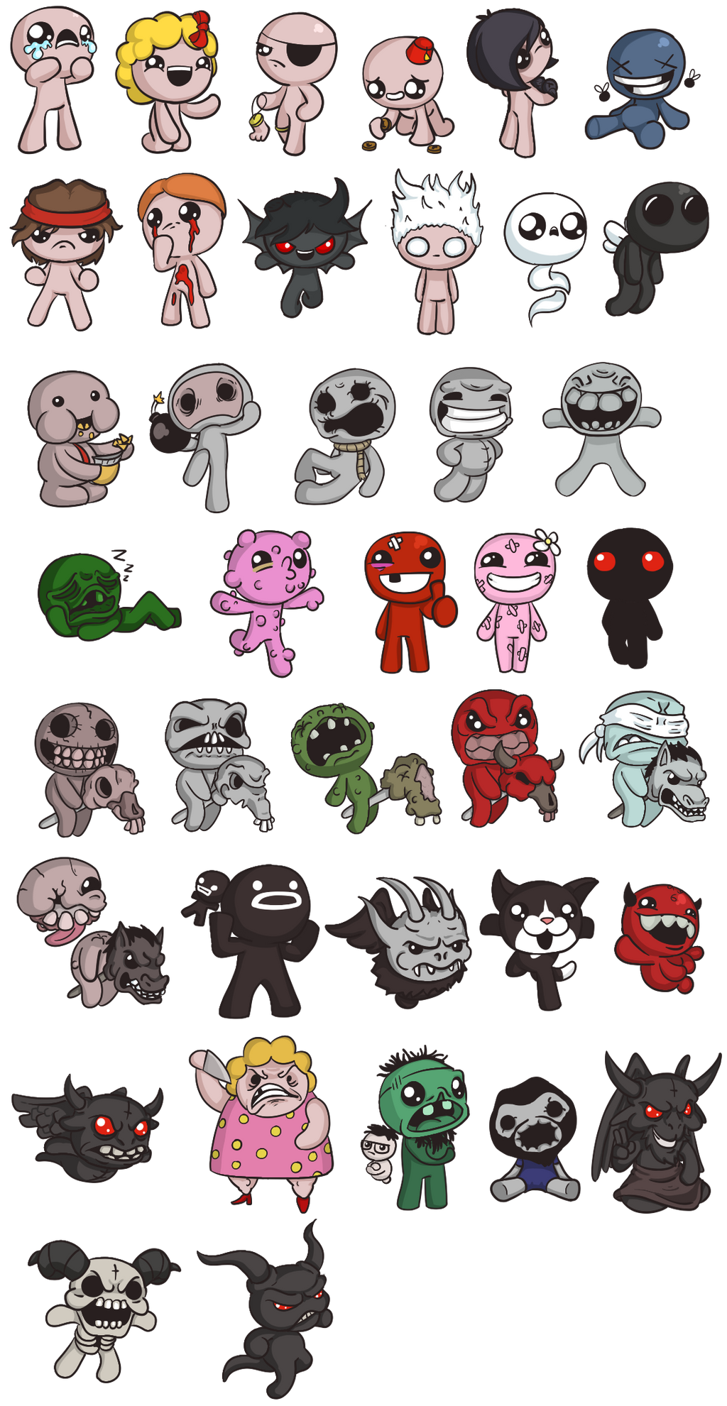 Binding of Isaac Characters by MoskiDraws on DeviantArt
